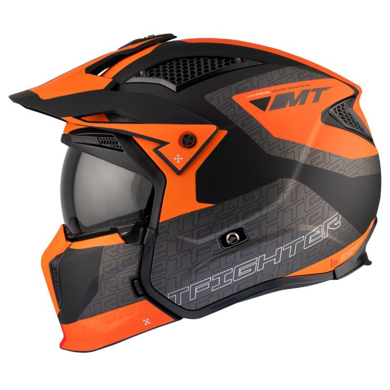CASQUE TRIAL MT STREETFIGHTER SV TOTEM B4 GRIS/ORANGE MAT