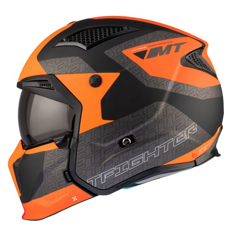 CASQUE TRIAL MT STREETFIGHTER SV TOTEM B4 GRIS/ORANGE MAT