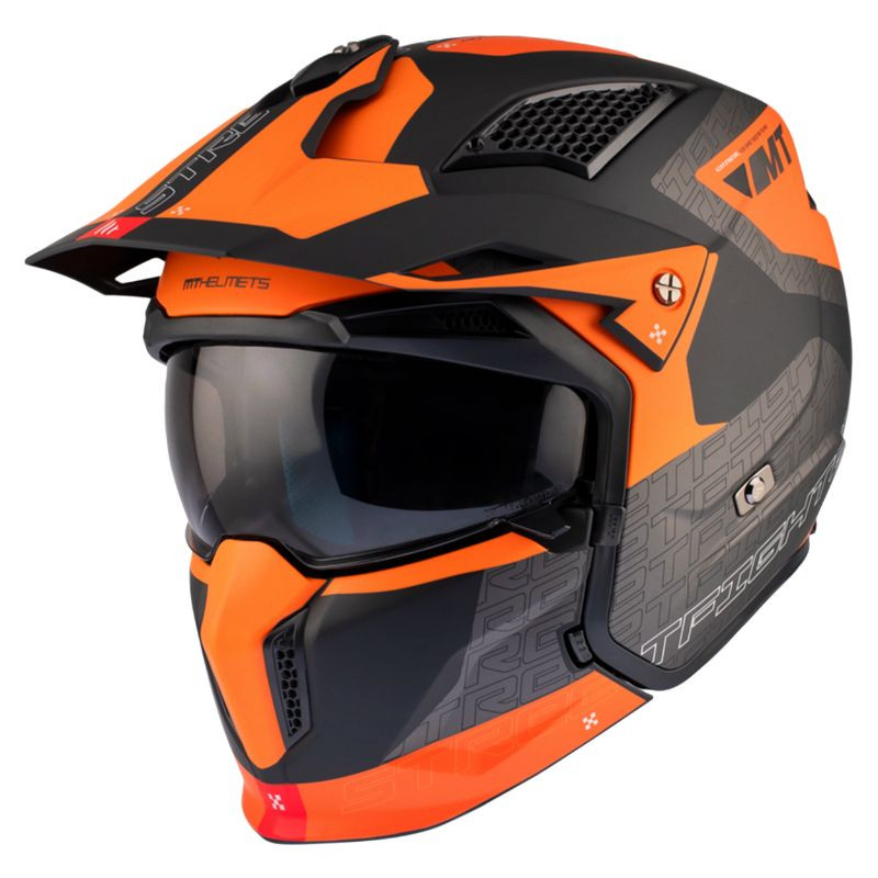 CASQUE TRIAL MT STREETFIGHTER SV TOTEM B4 GRIS/ORANGE MAT