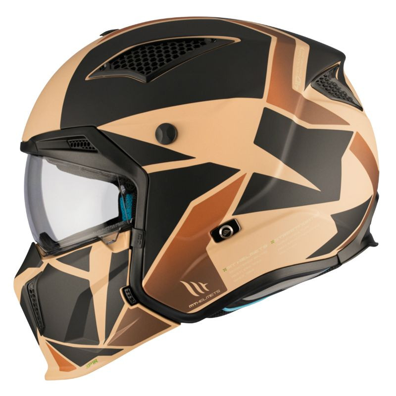 CASQUE TRIAL MT STREETFIGHTER SV P1R NOIR/SABLE MAT