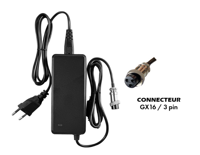 Chargeur 42V / 2A (connecteur GX16-3p) WZ